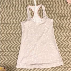 Lululemon cool racerback tank- lt khaki w polka d